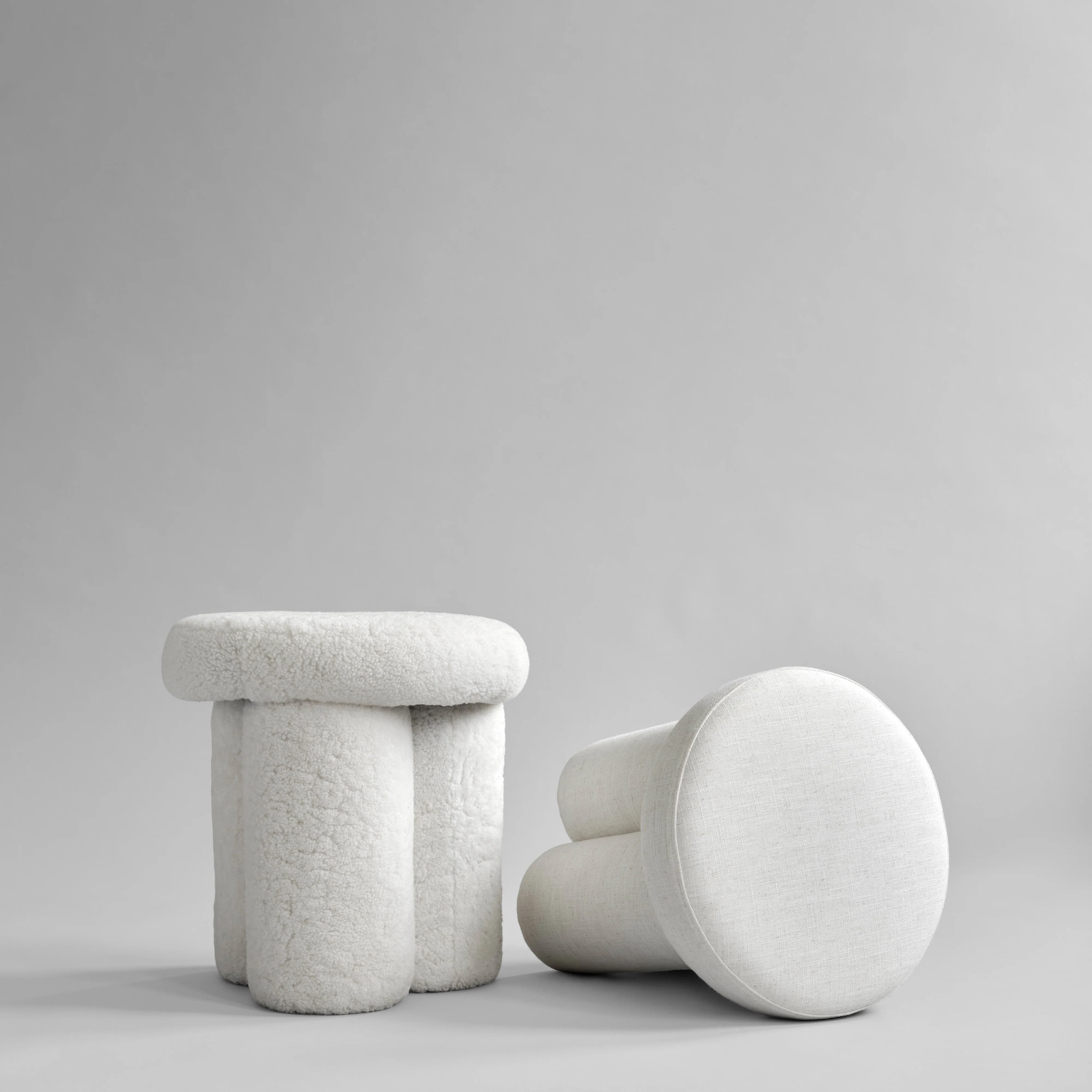 Big Foot Stool - White (Sheepskin) - Image 6