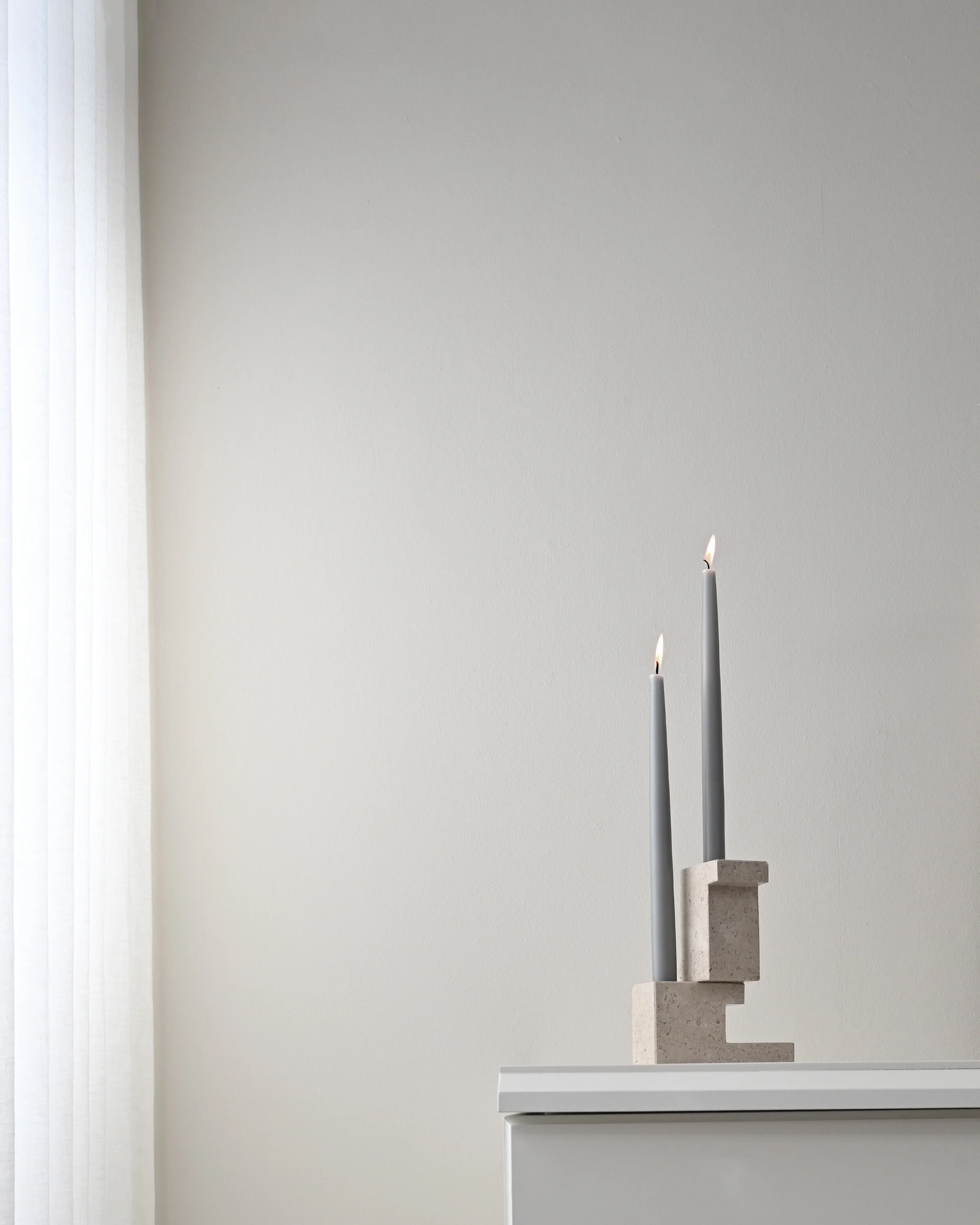 Brick Candle Holder, Tall - Limestone - Image 8