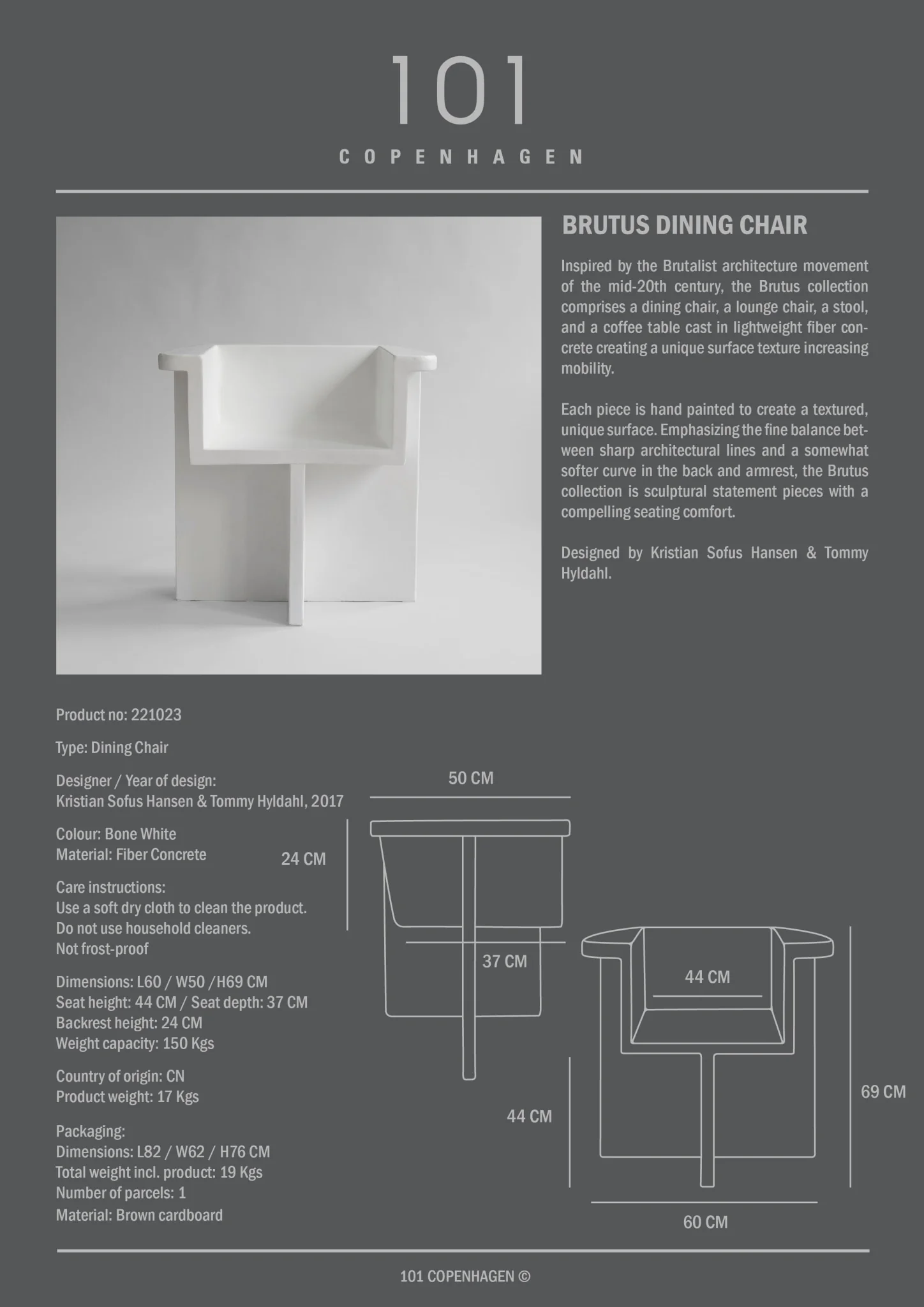 Brutus Dining Chair - Bone White - Image 7