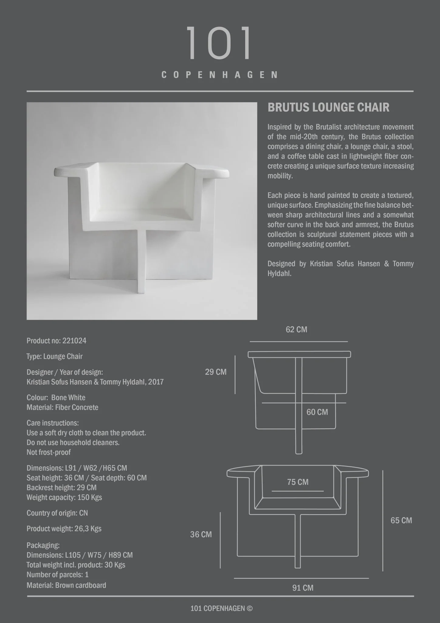 Brutus Lounge Chair - Bone White - Image 6