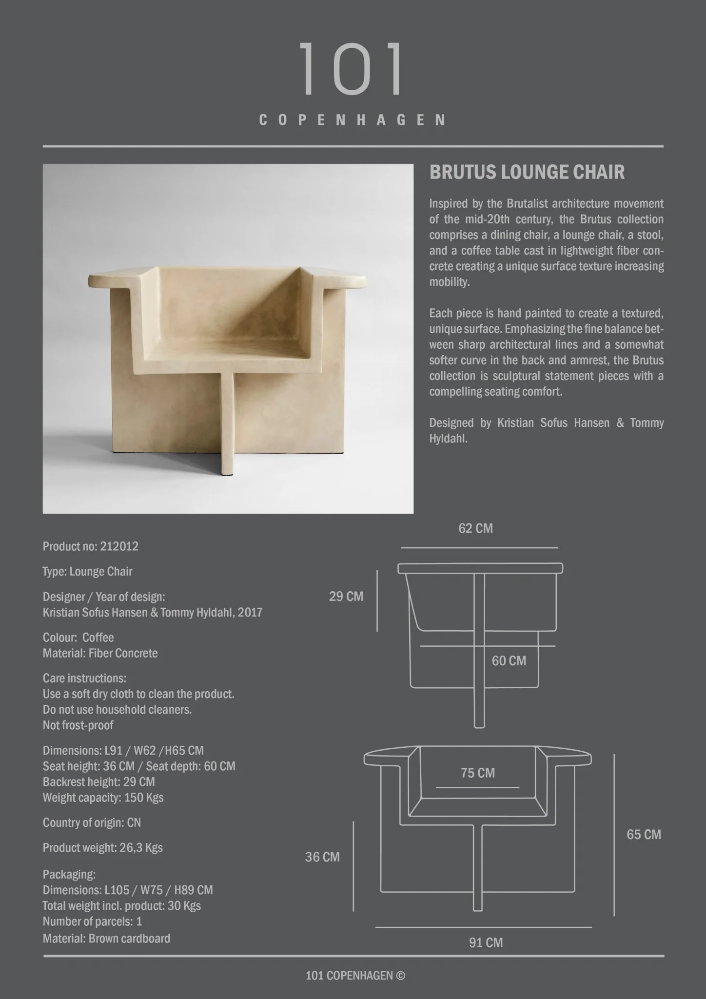 Brutus Lounge Chair - Sand - Image 5