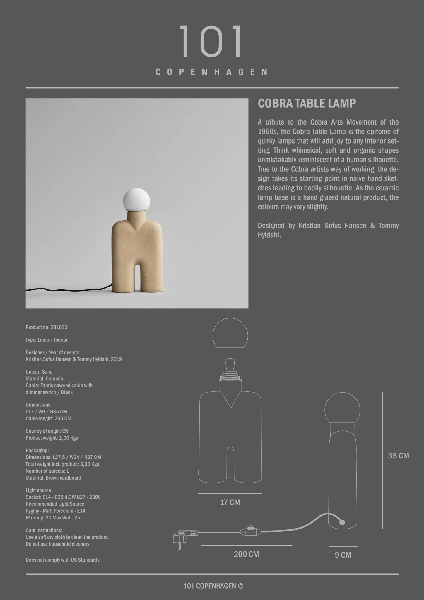 Cobra Table Lamp - Sand - Image 6