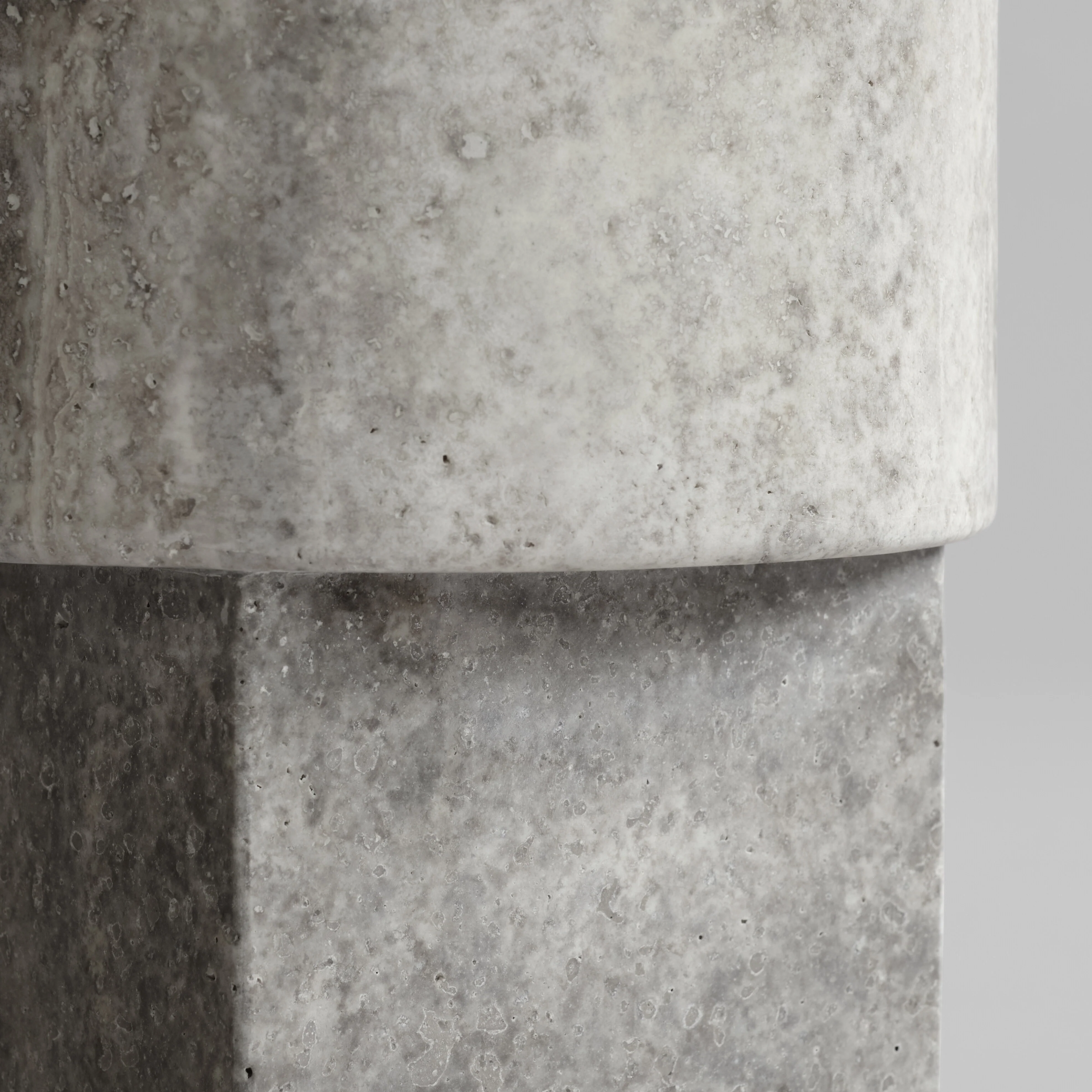 Column Table - Silver Travertine - Image 4