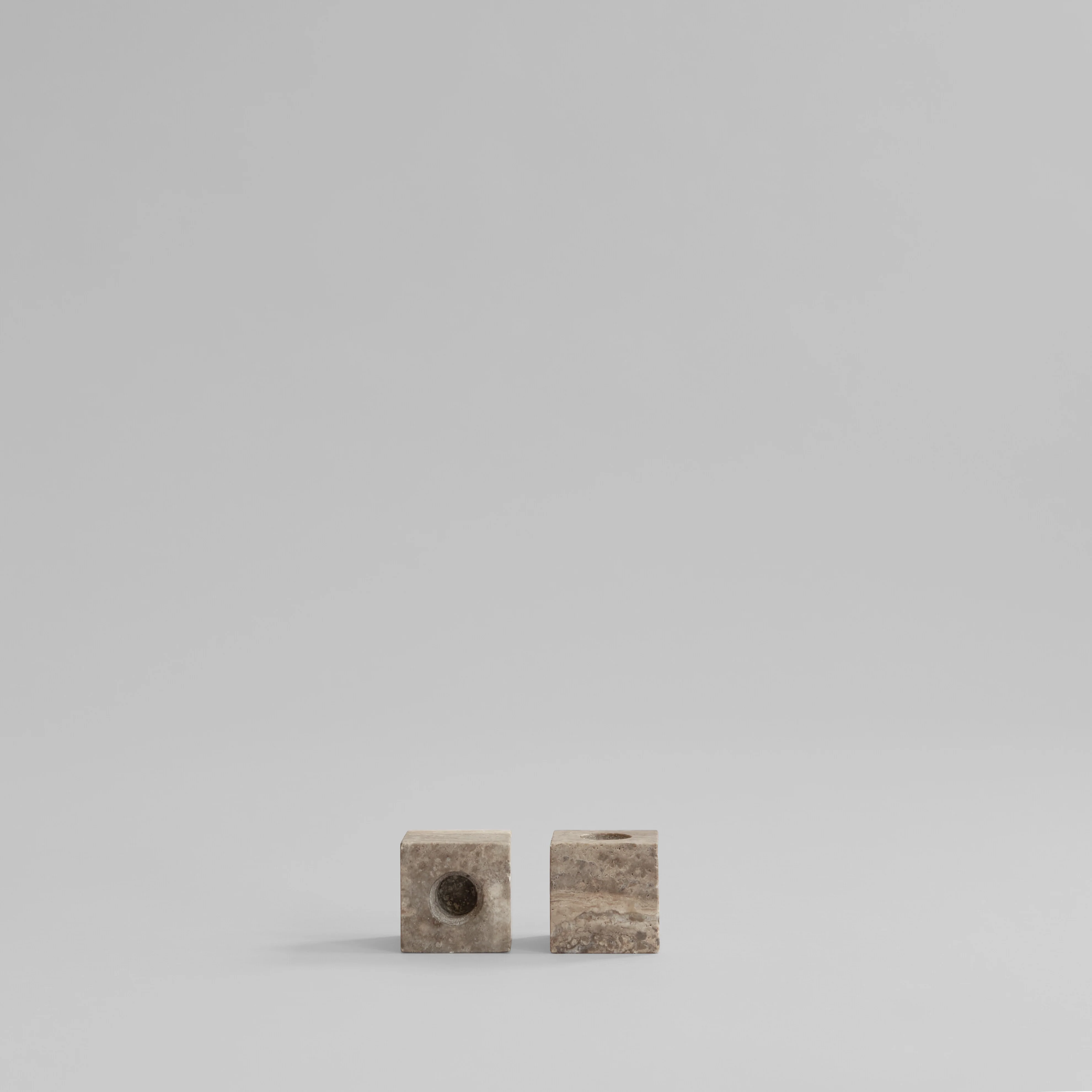 Cube Candle Holders - Silver Travertine - Image 4