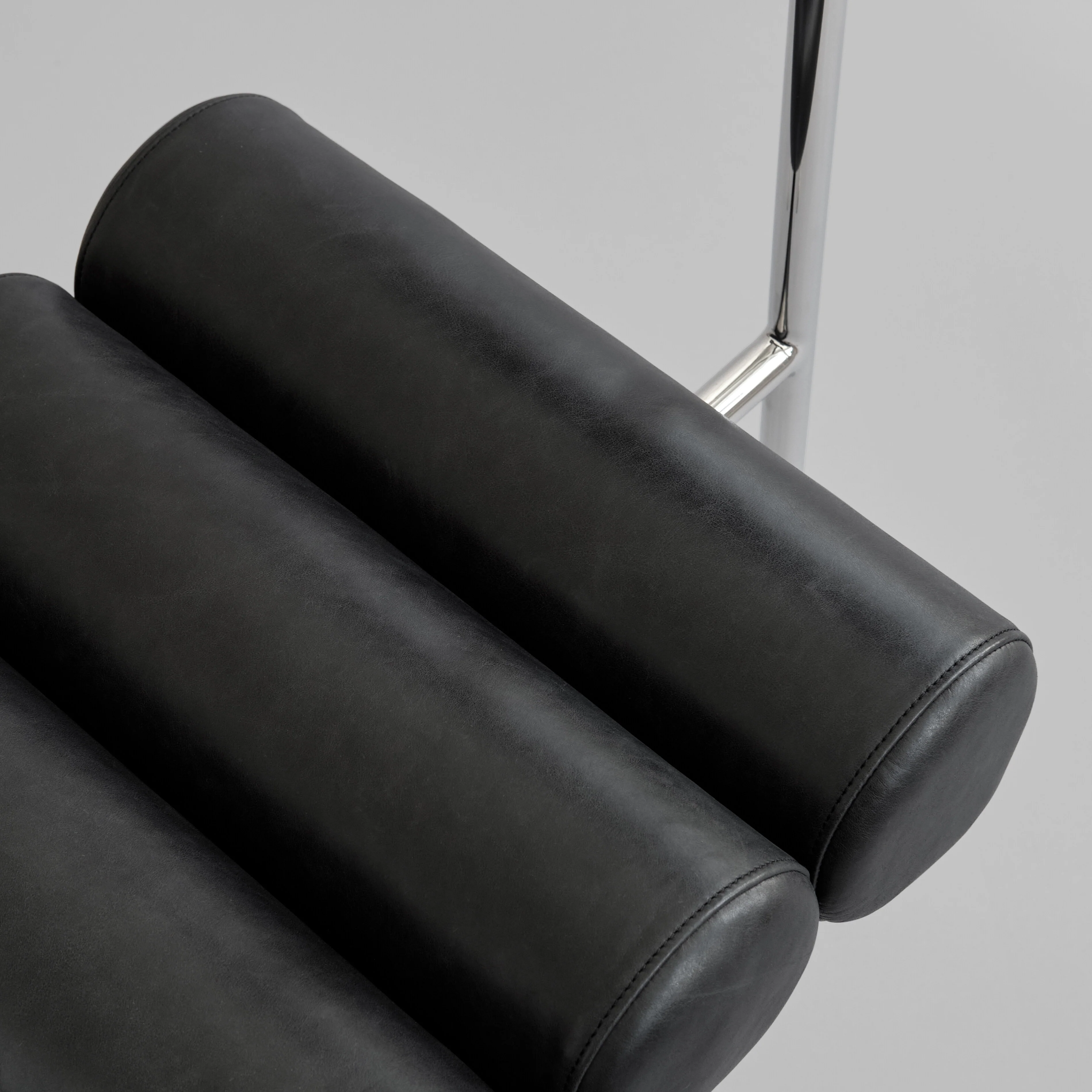 Hiro Dining Chair, Stainless Steel - Aniline Leather Black - Image 5