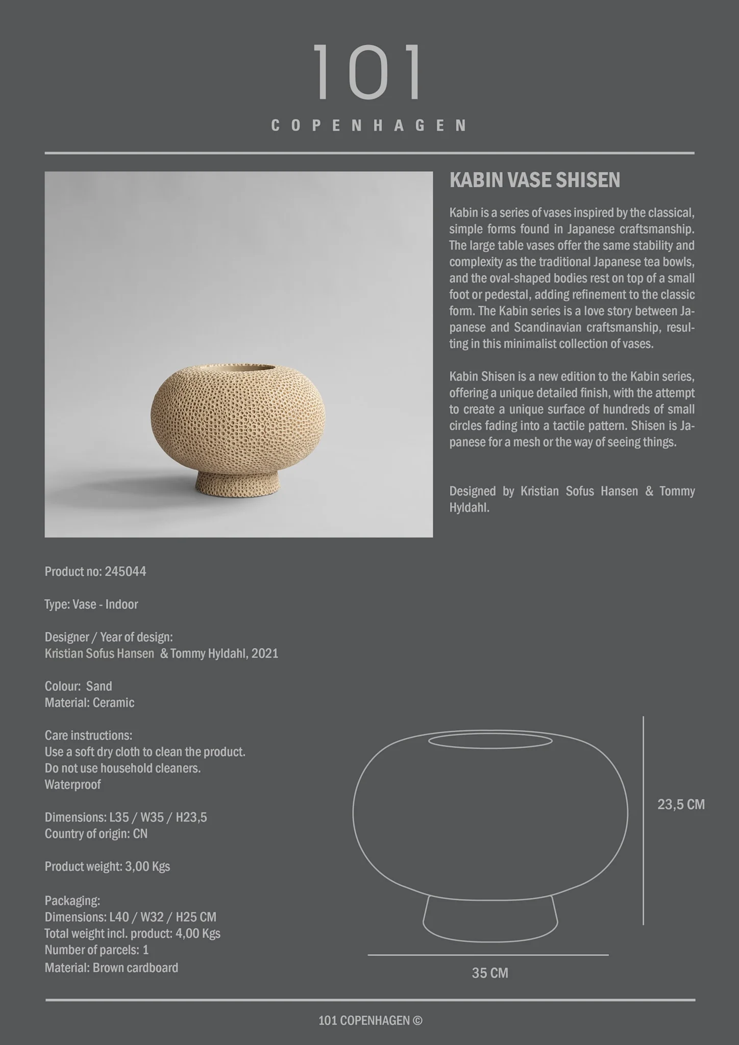 Kabin Vase, Shisen - Sand - Image 7