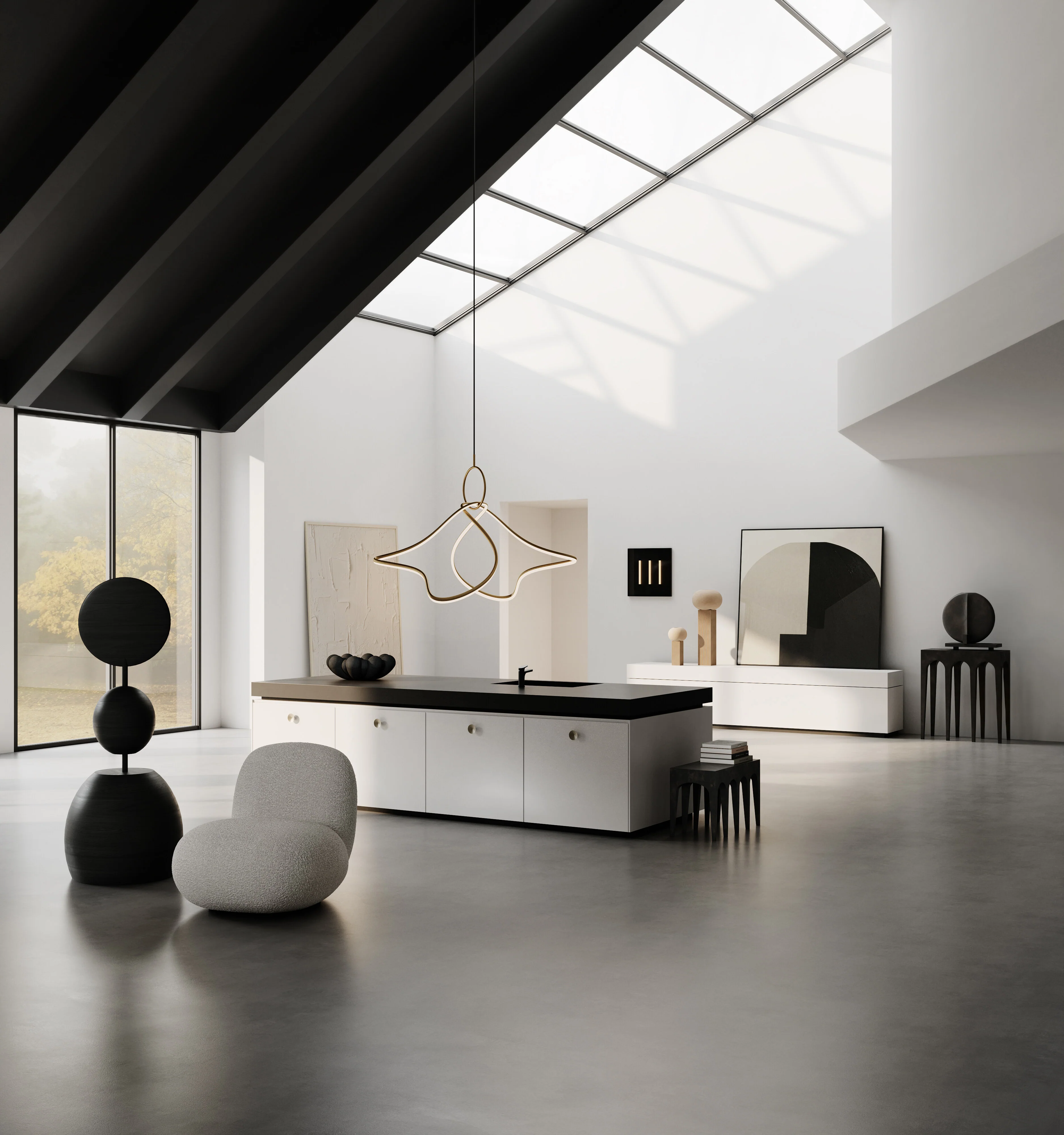Kumo Chandelier, Big - Brass - Image 3