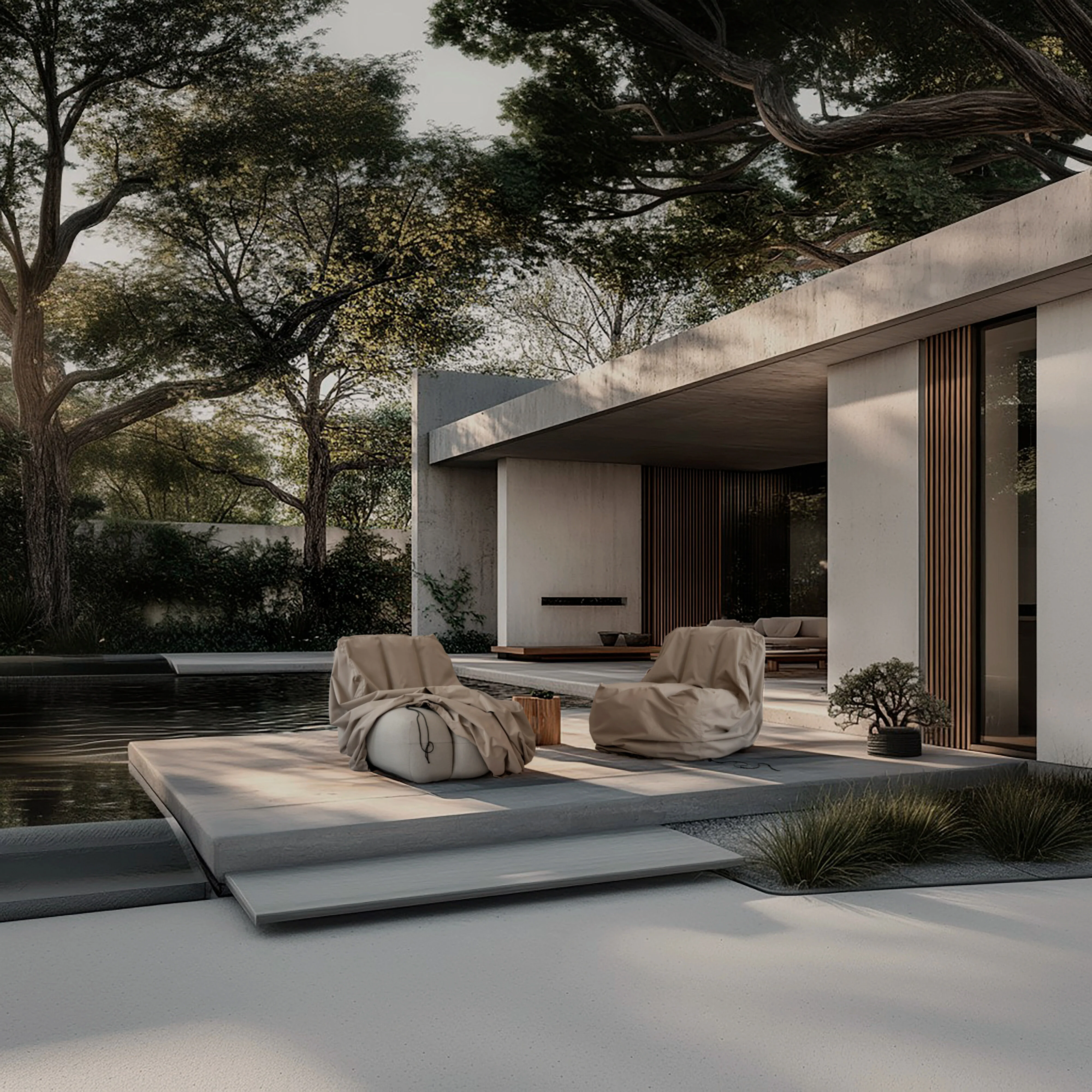 Lounge Chair Outdoor Cover - Sand - Image 2