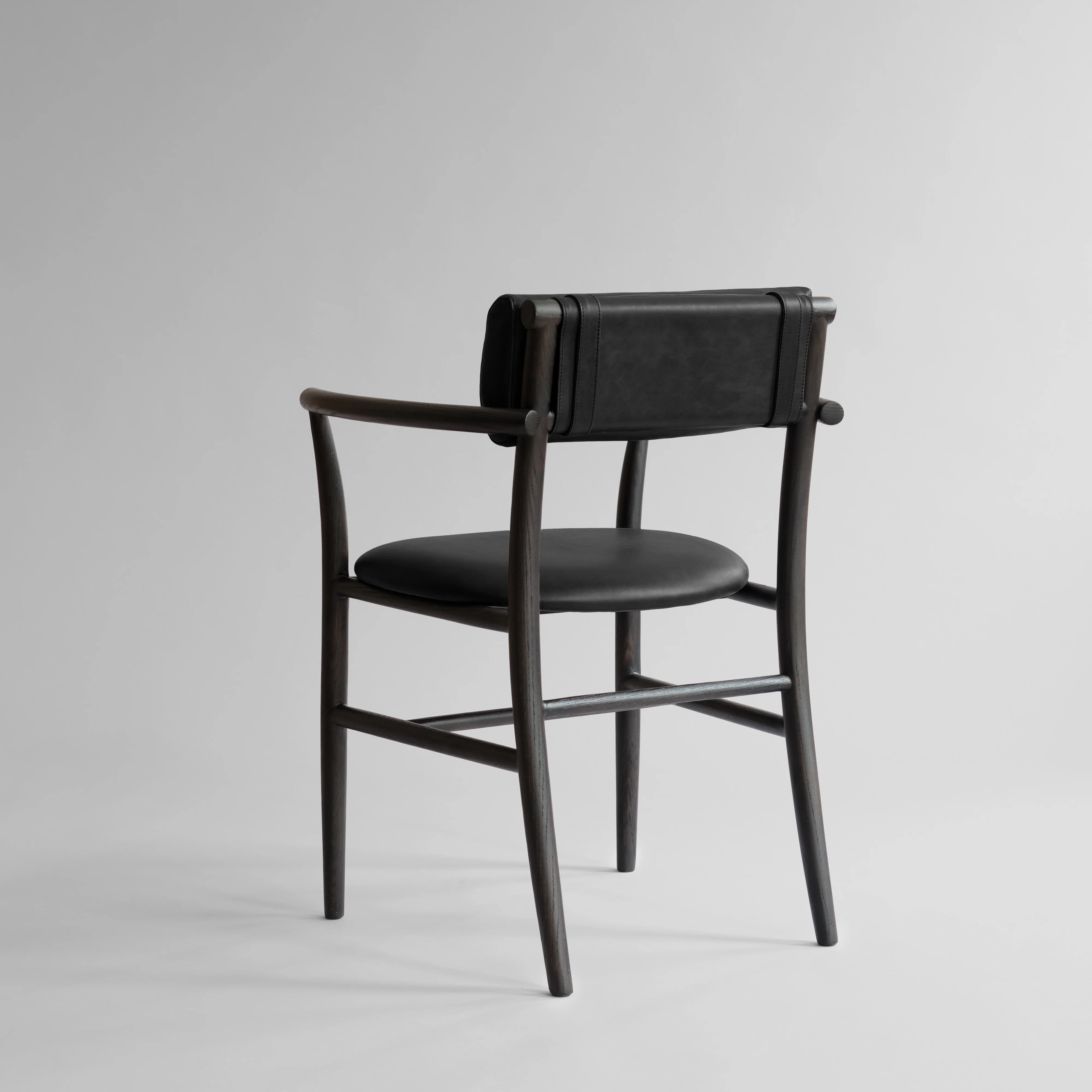 Nama Dining Chair, Armrest Coffee Black  - Aniline Leather - Image 5