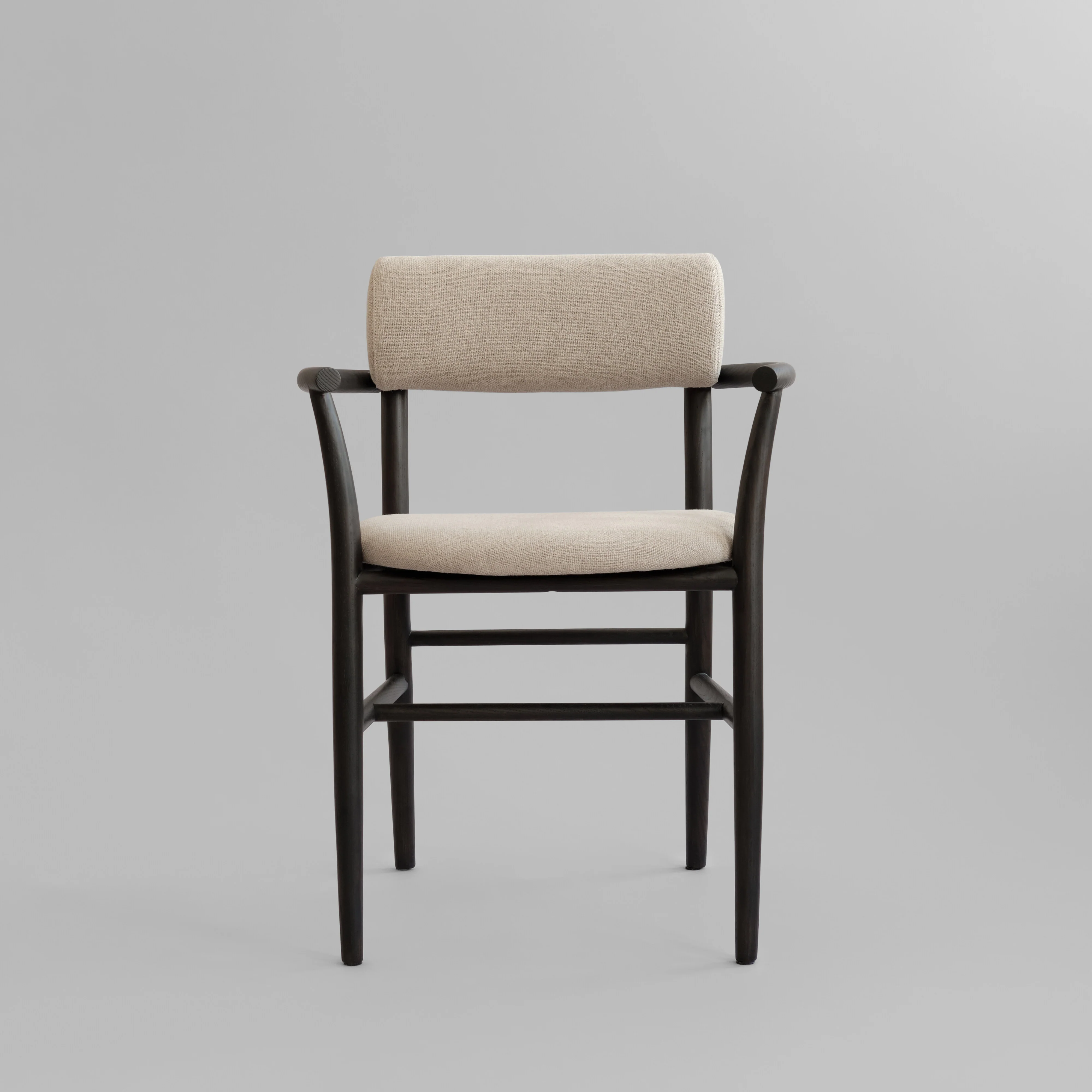 Nama Dining Chair, Armrest - Coffee Black, Linen - Image 3