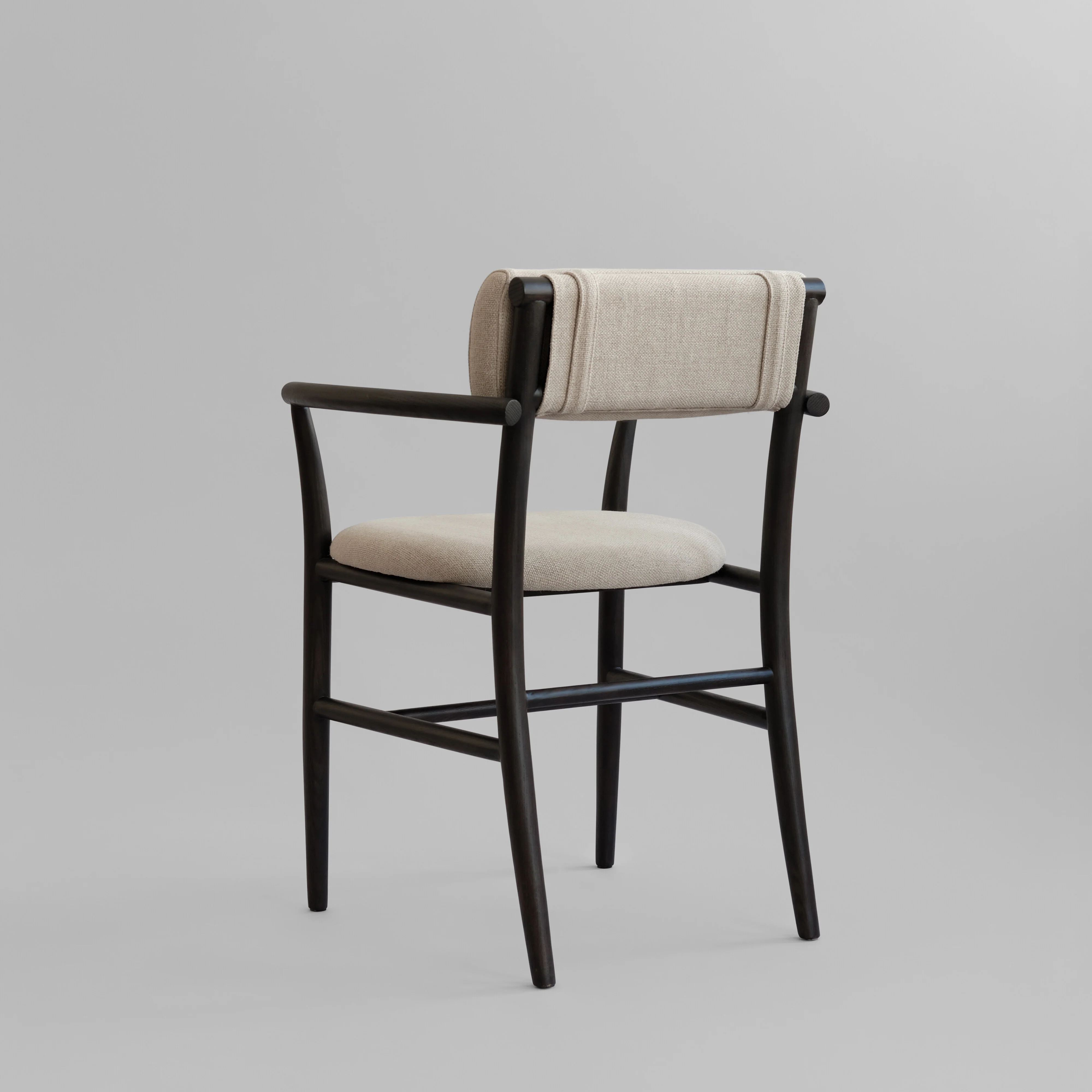 Nama Dining Chair, Armrest - Coffee Black, Linen - Image 5