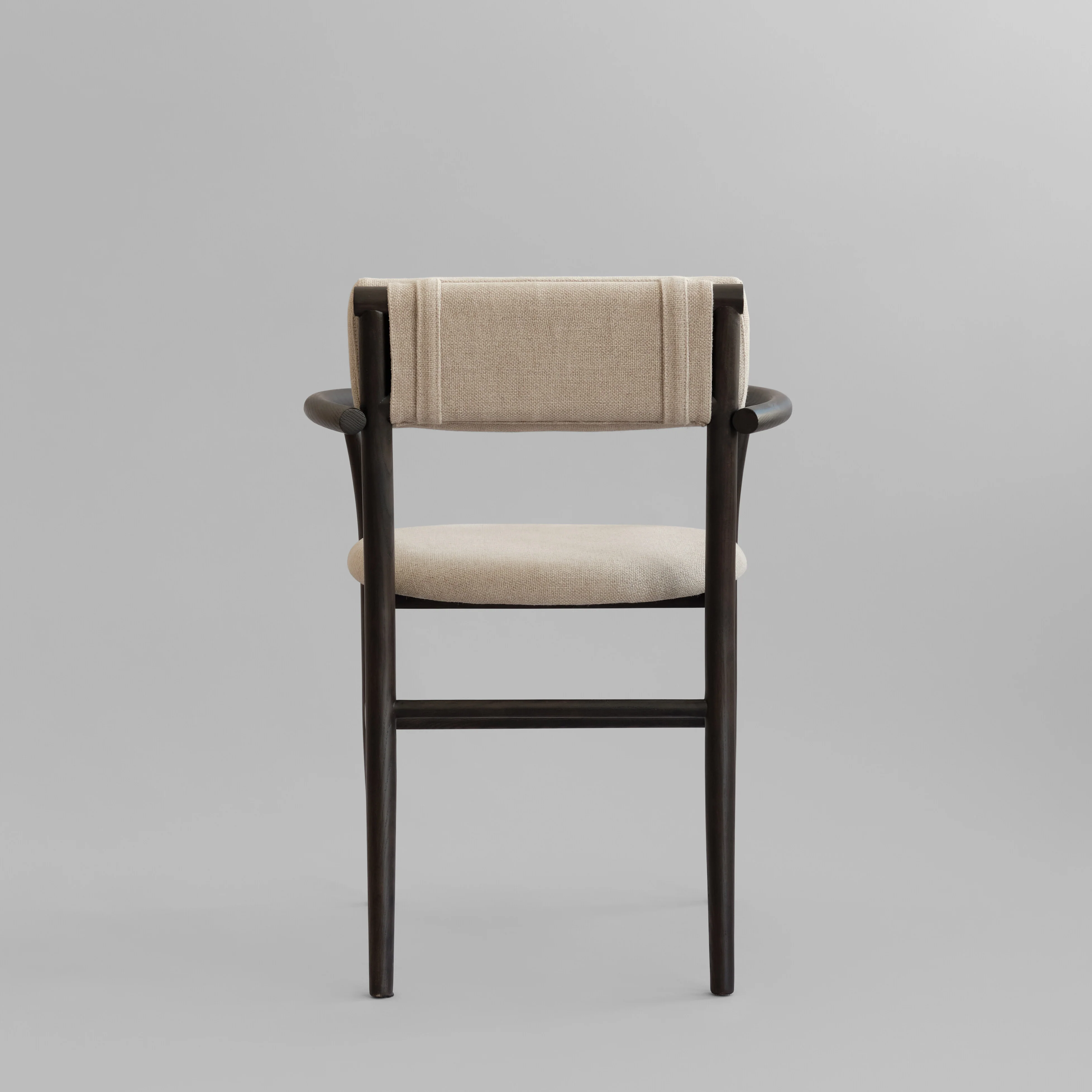 Nama Dining Chair, Armrest - Coffee Black, Linen - Image 6