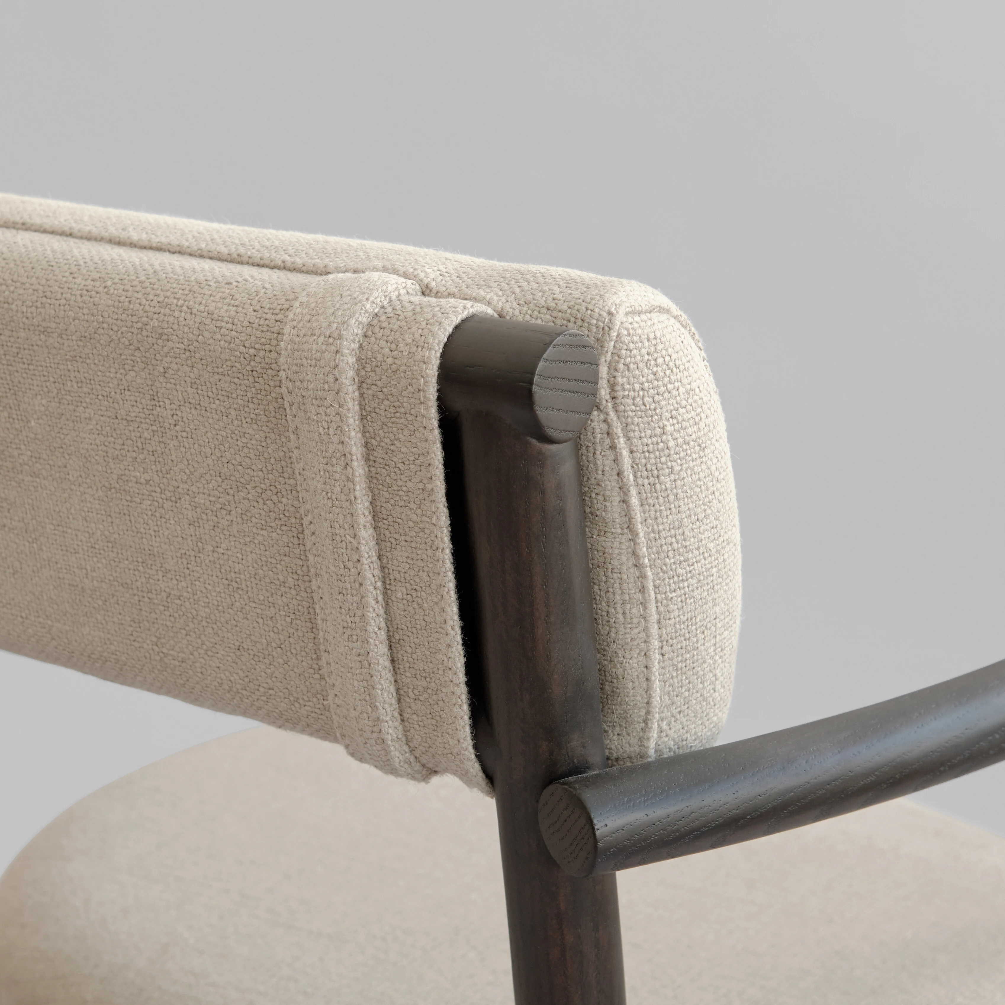 Nama Dining Chair, Armrest - Coffee Black, Linen - Image 7