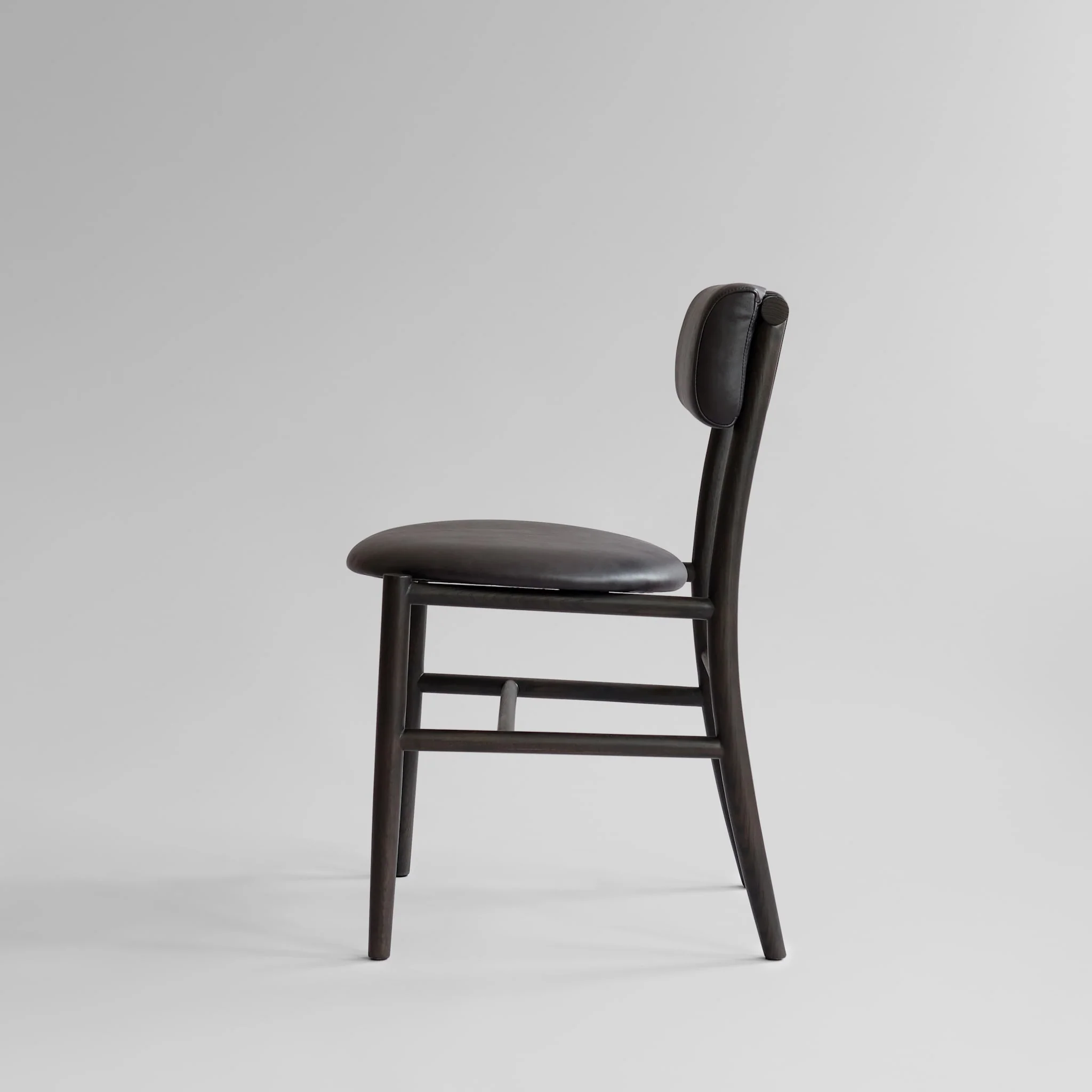 Nama Dining Chair - Coffee Black Oak, Aniline Leather Black - Image 6