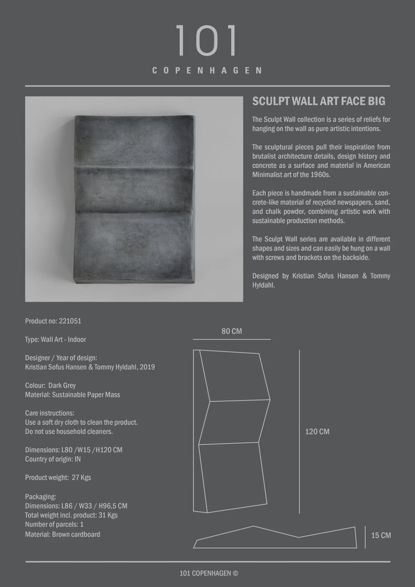 Sculpt Art, Face, Big - Dark Grey - Image 6