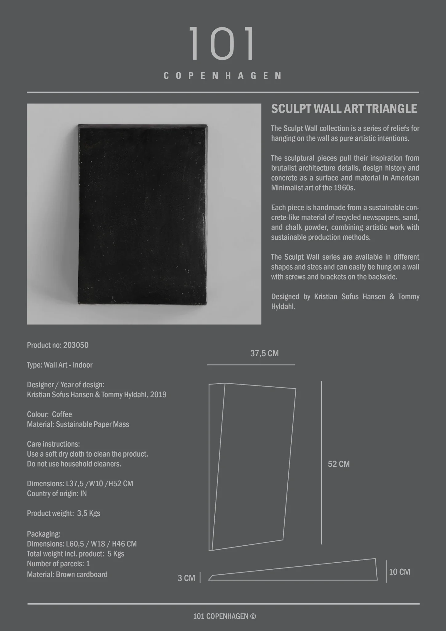 Sculpt Art, Triangle,  Mini - Coffee - Image 9