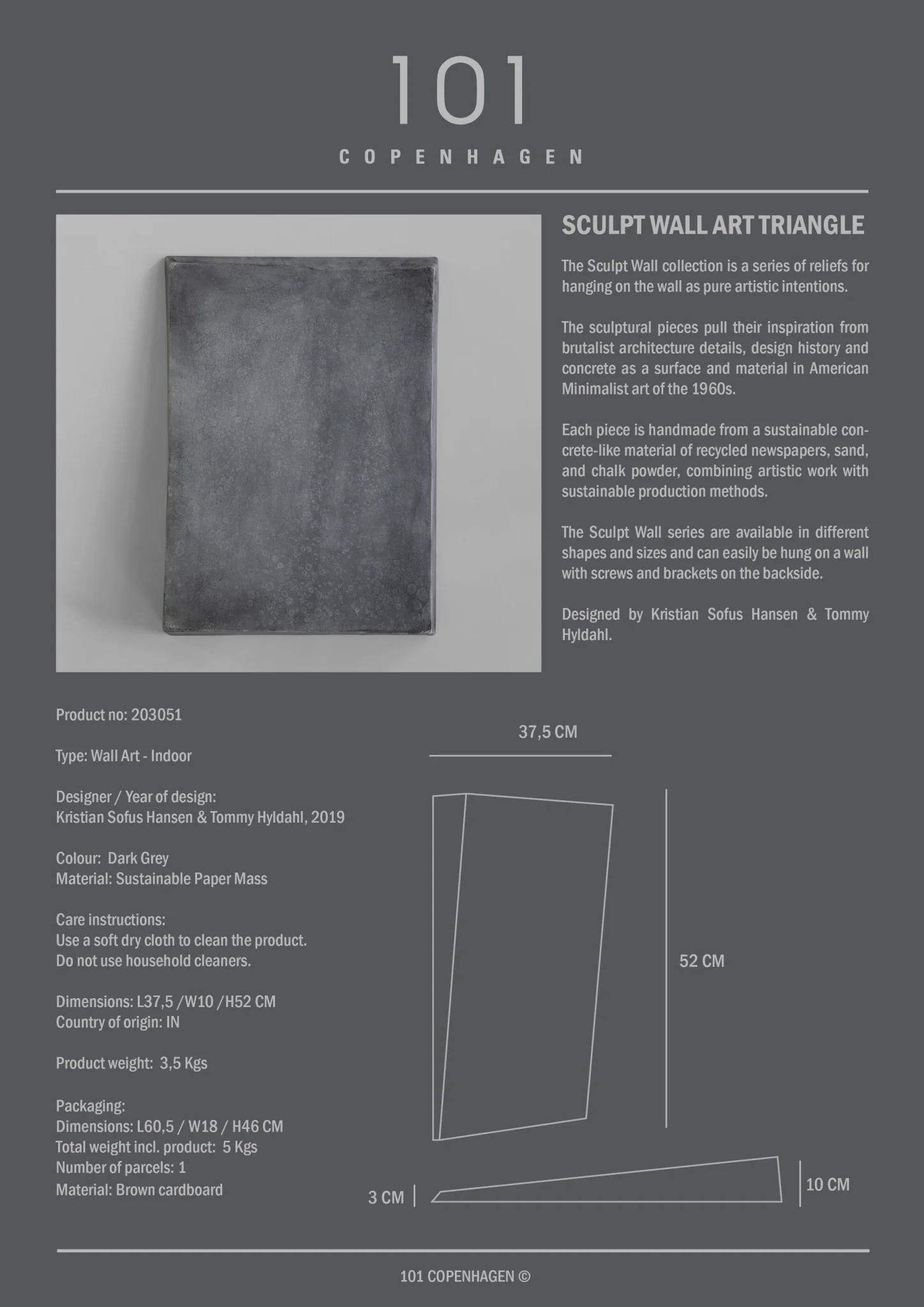 Sculpt Art, Triangle,  Mini - Dark Grey - Image 8