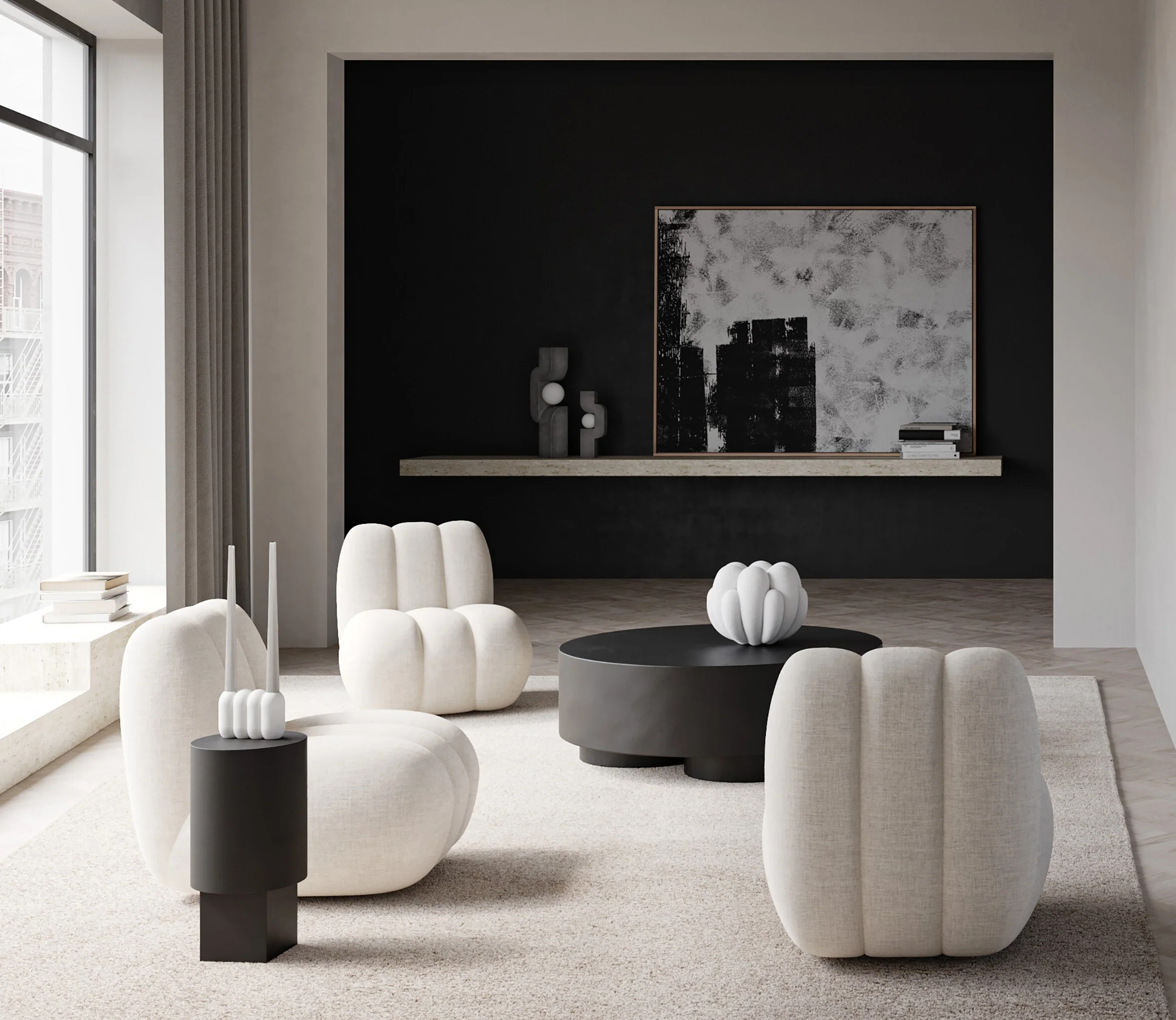 Sitting Man, Big - Dark Grey - Image 3
