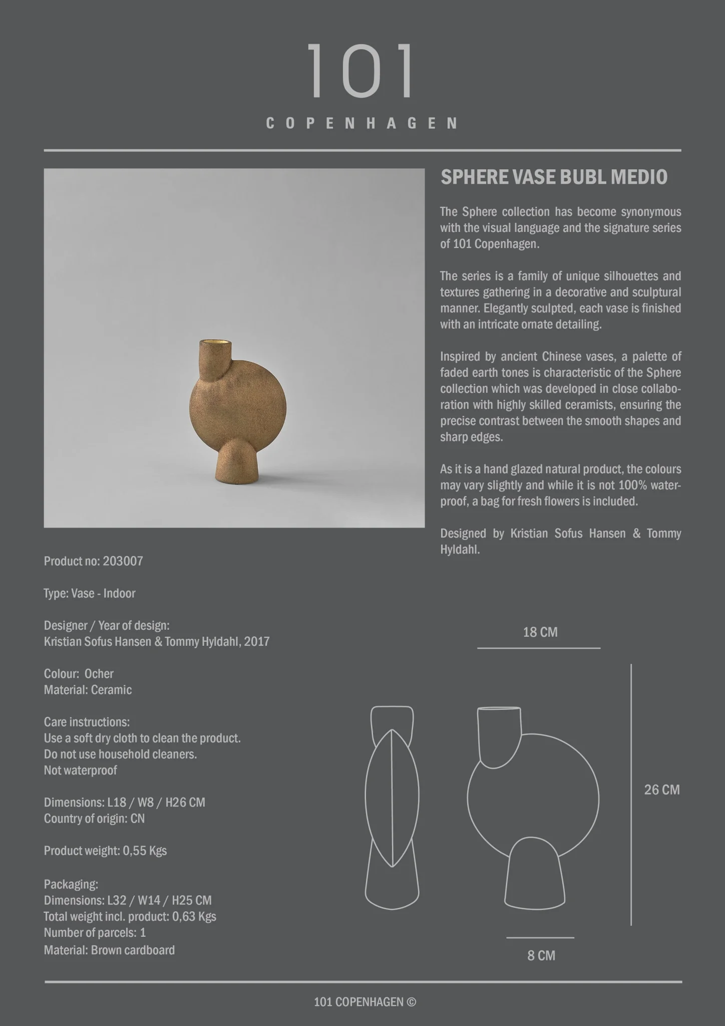 Sphere Vase Bubl, Medio - Ocher - Image 6