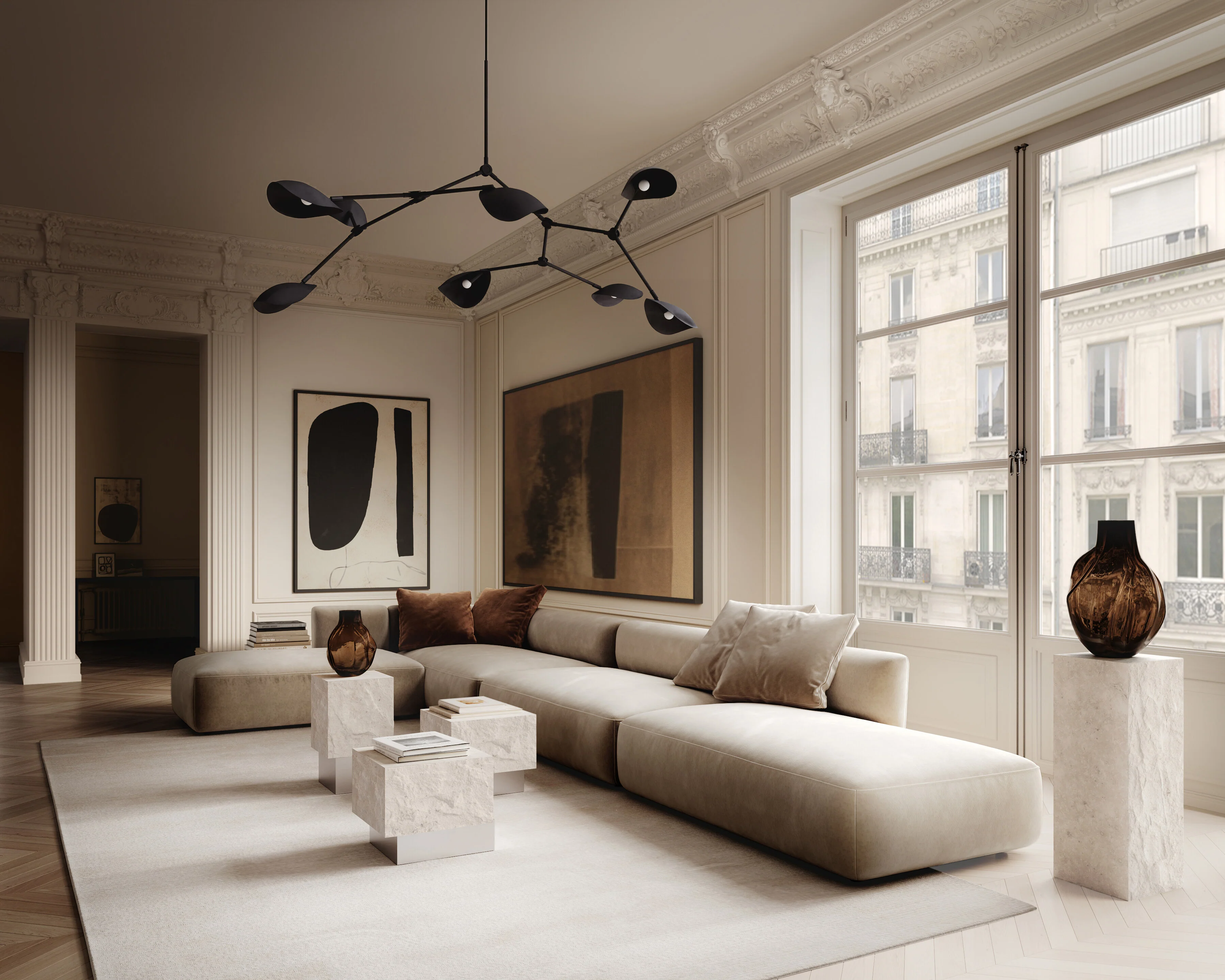 Stingray Chandelier, Grande - Burned Black (5m) - Image 3