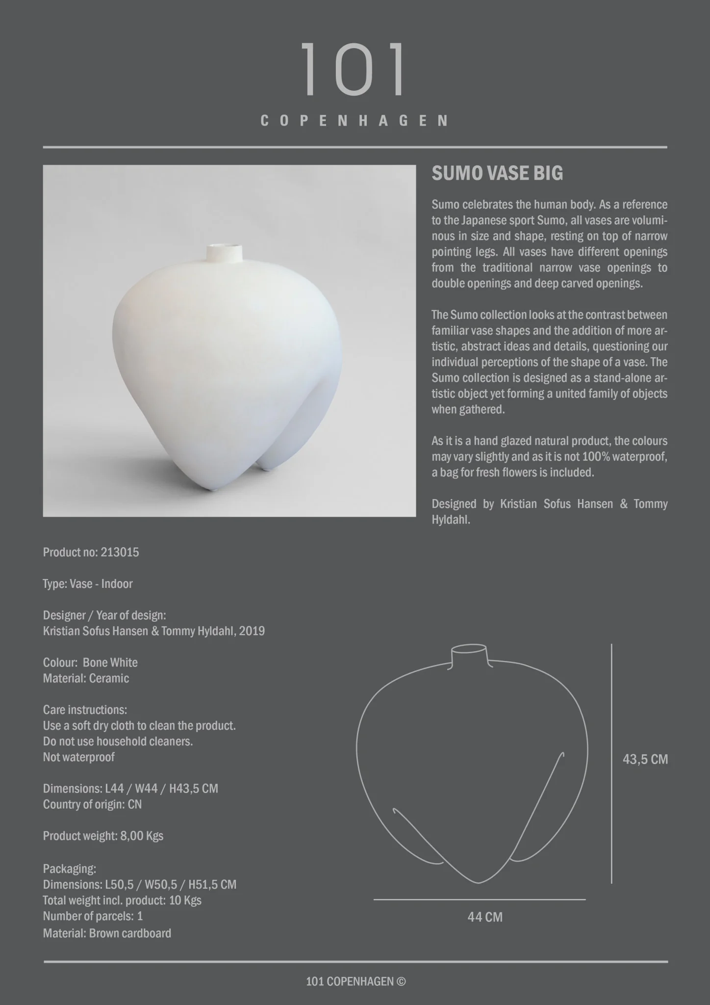 Sumo Vase, Big - Bone White - Image 8