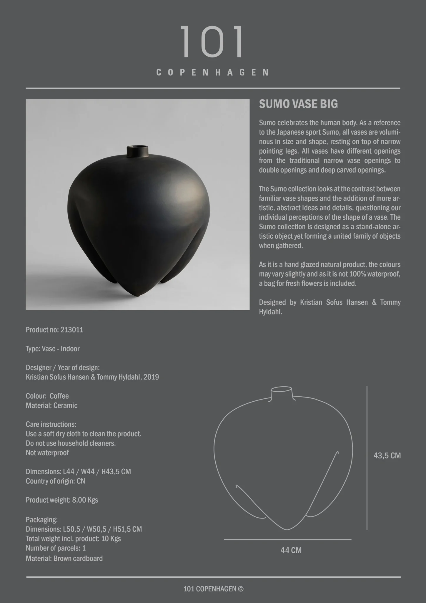 Sumo Vase, Big - Coffee - Image 8
