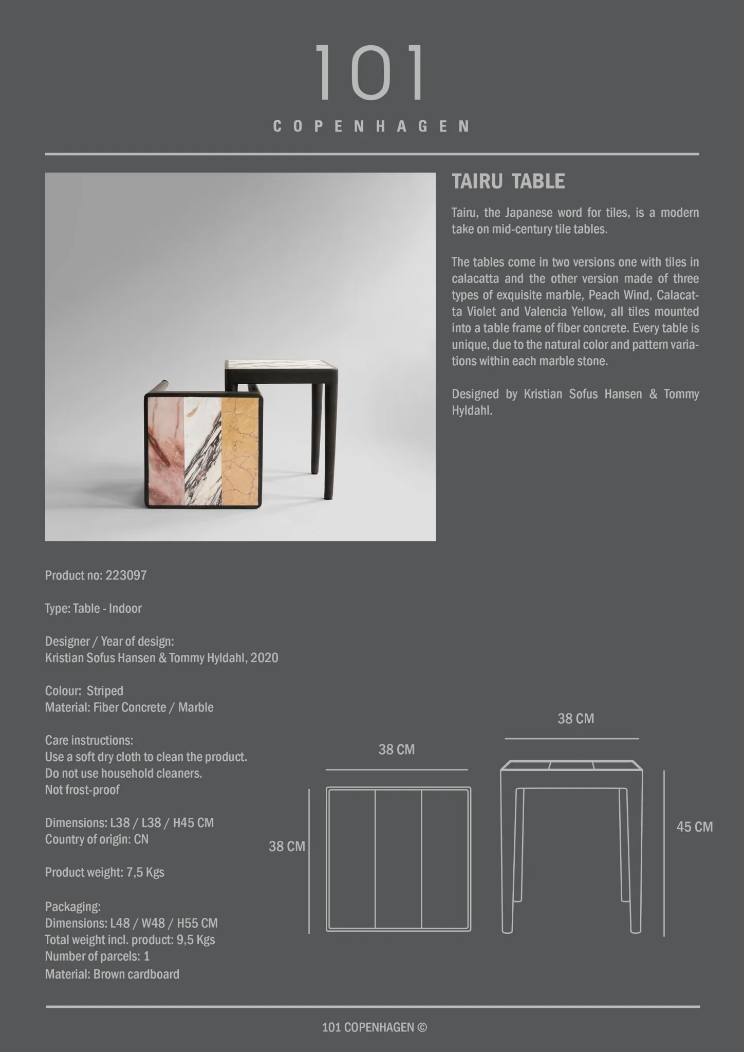 Tairu Table - Striped - Image 8