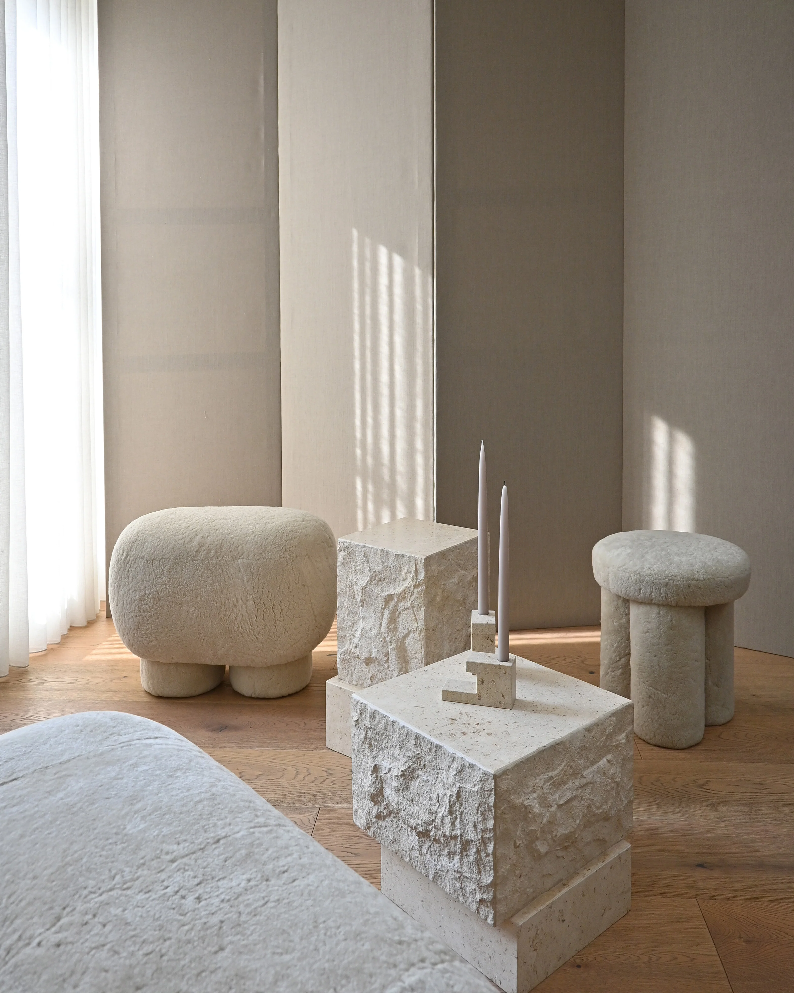 Temple Coffee Table, Tall - Limestone - Image 6