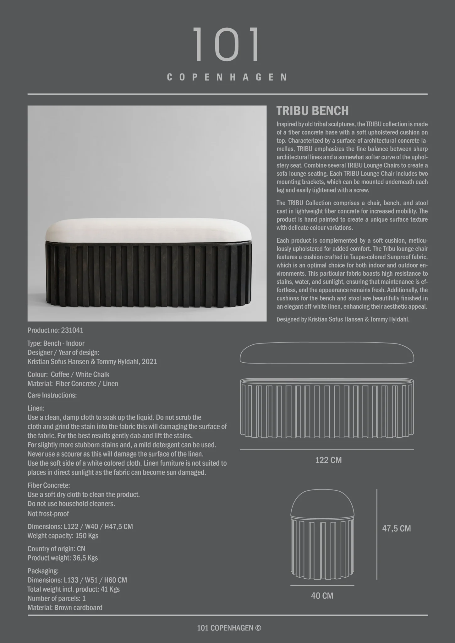 Tribu Bench - Coffee - Image 7