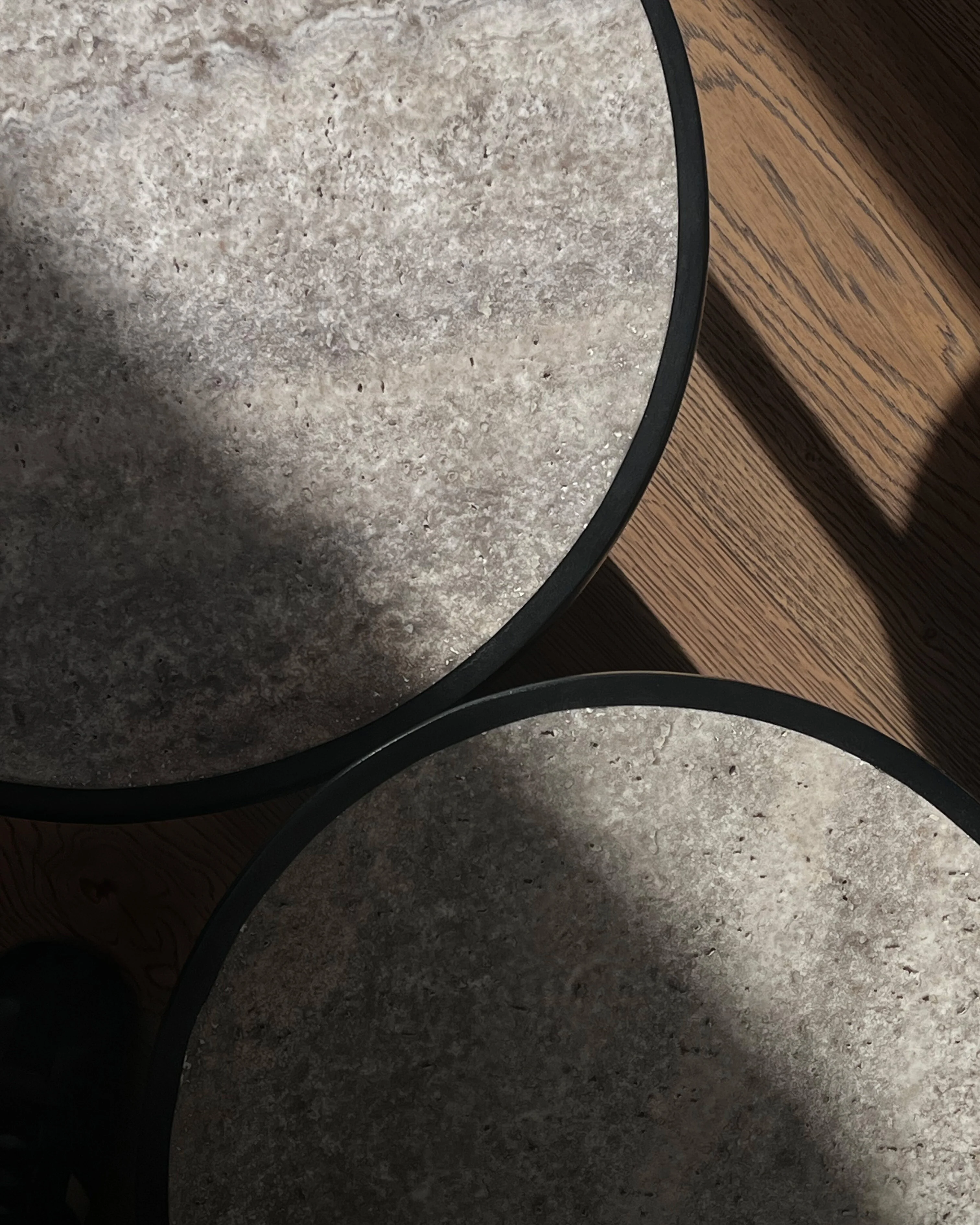 Trumpet Table, Low - Silver Travertine - Image 3