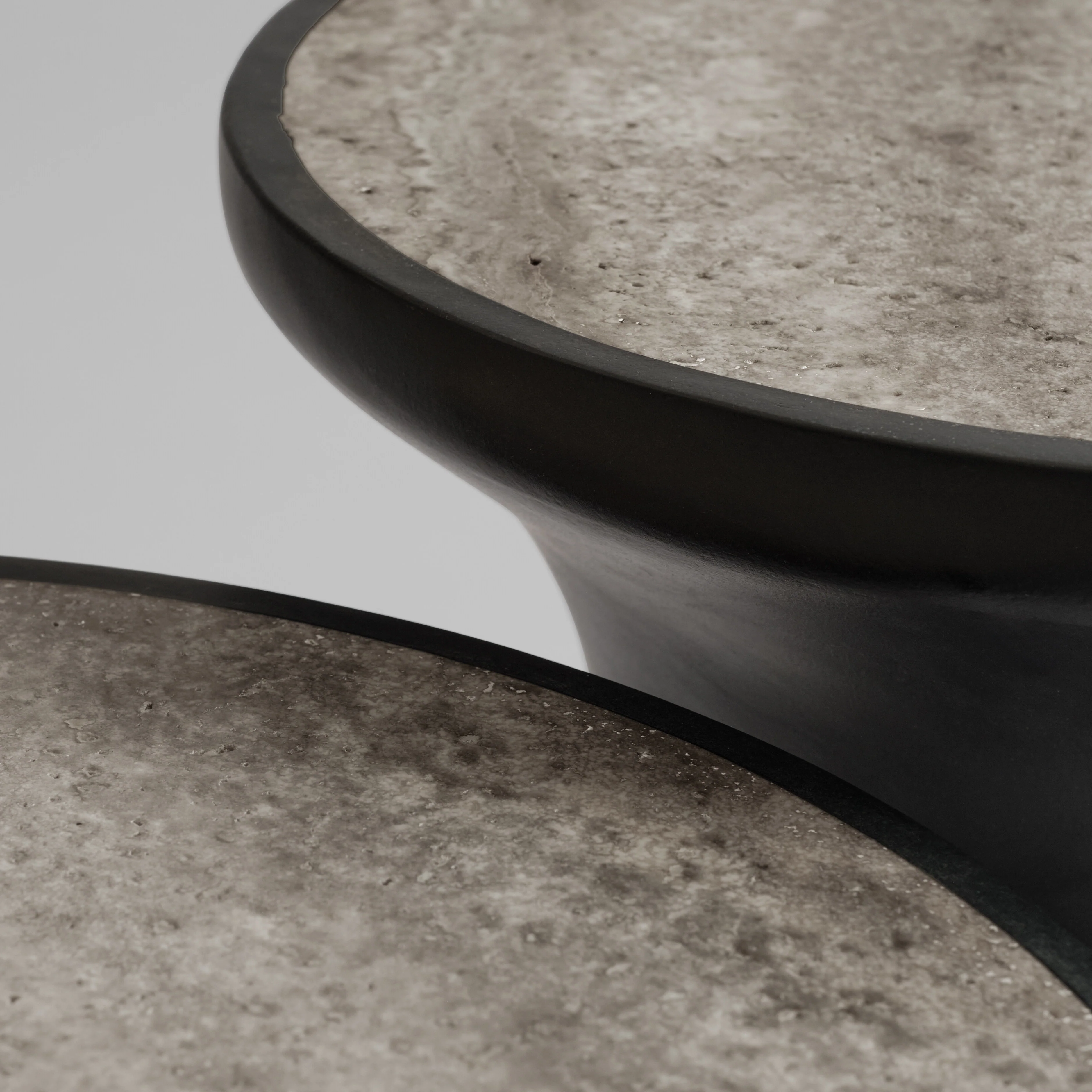 Trumpet Table, Tall - Silver Travertine - Image 4