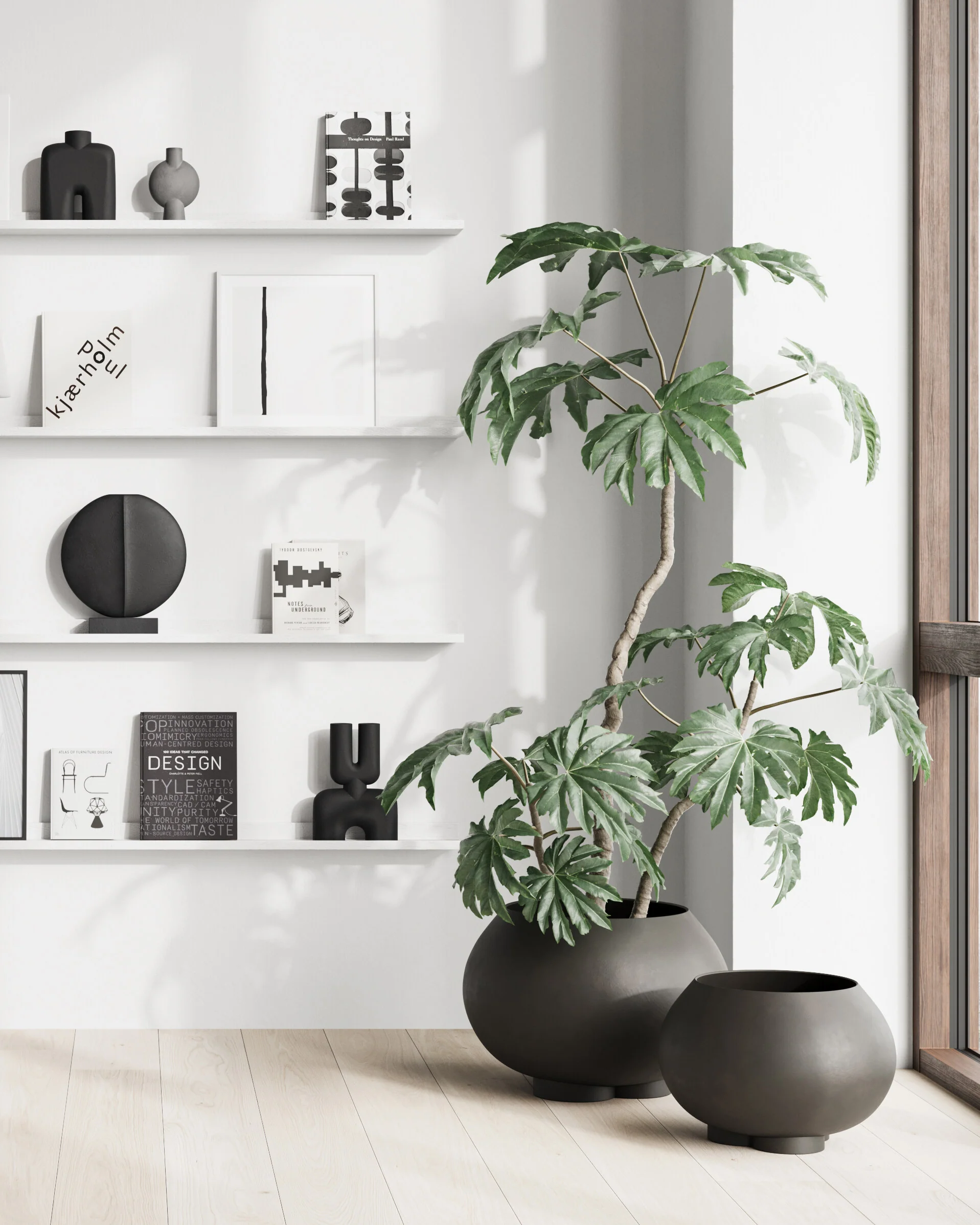 Urchin Plant Pot, Medio - Coffee - Image 3
